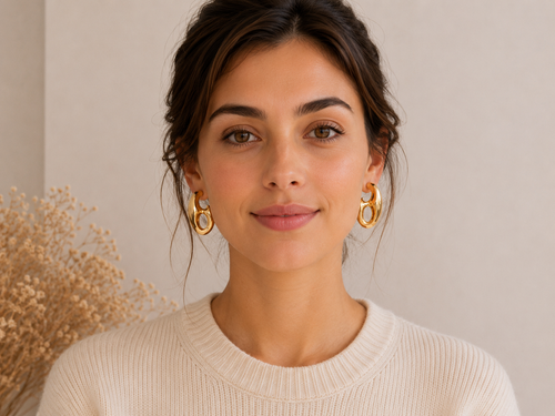 Boucles d’oreilles "grains de café" - 100% acier inoxydable