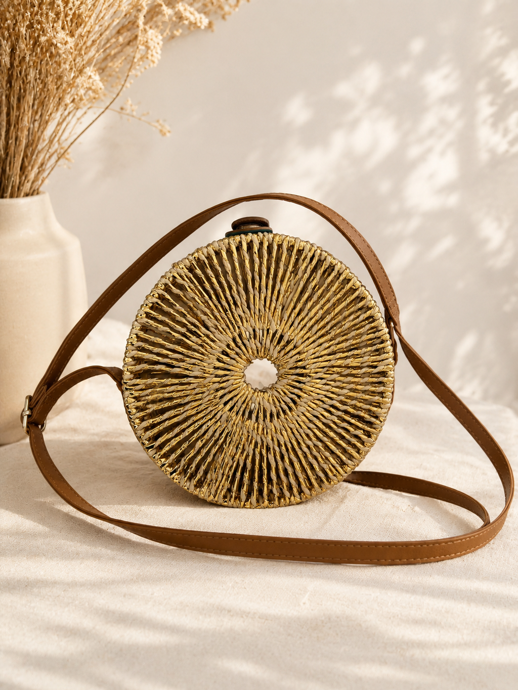 Sac Rond Tressé Bohème