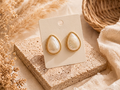 Boucle d’oreille "Blanche" 100% Acier Inoxydable