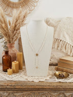 Chapelet avec perle blanc - 100% Acier inoxydable