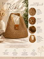 Sac Kiki en raphia tressé – Naturel & Élégant