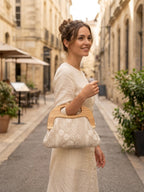 Pochette Bohème Dentelle & Bois Naturel