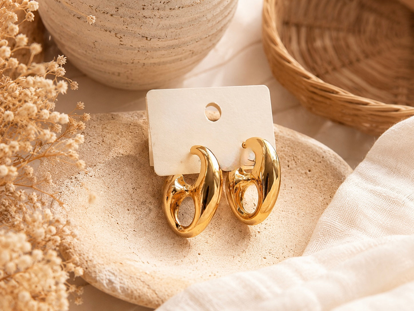 Boucles d’oreilles "grains de café" - 100% acier inoxydable