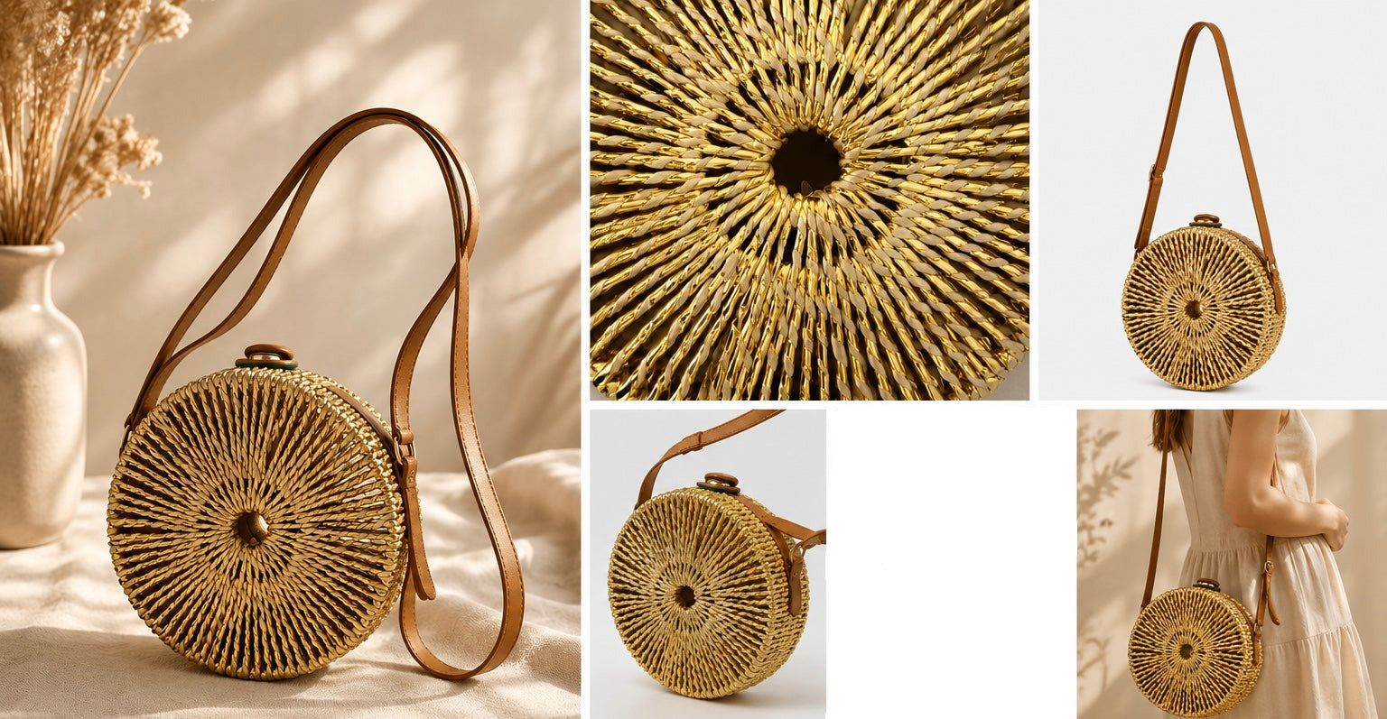 Sac Rond Tressé Bohème
