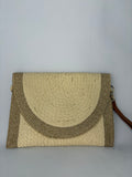 Pochette bohème tressée bicolore doré & naturel