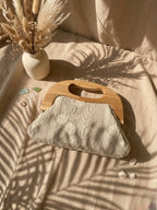 Pochette Bohème Dentelle & Bois Naturel